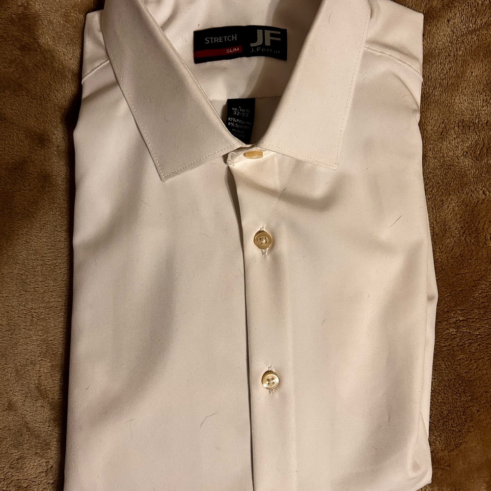 JF J.Ferrar White Dress Shirt Timeless Sophistication
